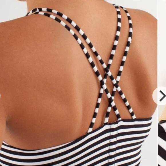 Lululemon Free To Be Tank Strappy Classic Stripe Black White stripes 4 - Picture 2 of 12